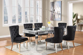 Victor Table & 4 Black Velvet Side Chairs