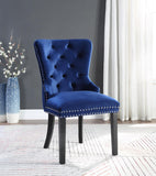 High Back Black Velvet Wing Chair W/Acrylic Legs