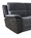 Hazel Dark Gray Power Reclining Sectional W/Power Headrest