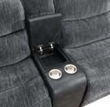 Hazel Dark Gray Power Reclining Sectional W/Power Headrest