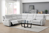 Agrippina Beige Power Reclining Sectional W/Power Headrest