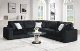 BLACK CORDUROY 3 PC SECTIONAL