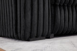 BLACK CORDUROY POWER RECLINING 4 PC SECTIONAL W/2 WIRELESS CHARGER