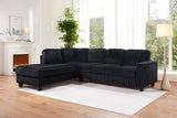 Black Corduroy Sectional