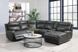GRAY 6 PC POWER RECLINING SECTIONAL (2 PWR)