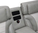 GRAY/WHITE POWER 3 PC SECTIONAL W/BLUETOOTH SPEAKER, AND WIRELESS CHARGER