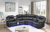 Benz Black Motion 3 Pc Sectional W/Bluetooth Speaker Living Collection