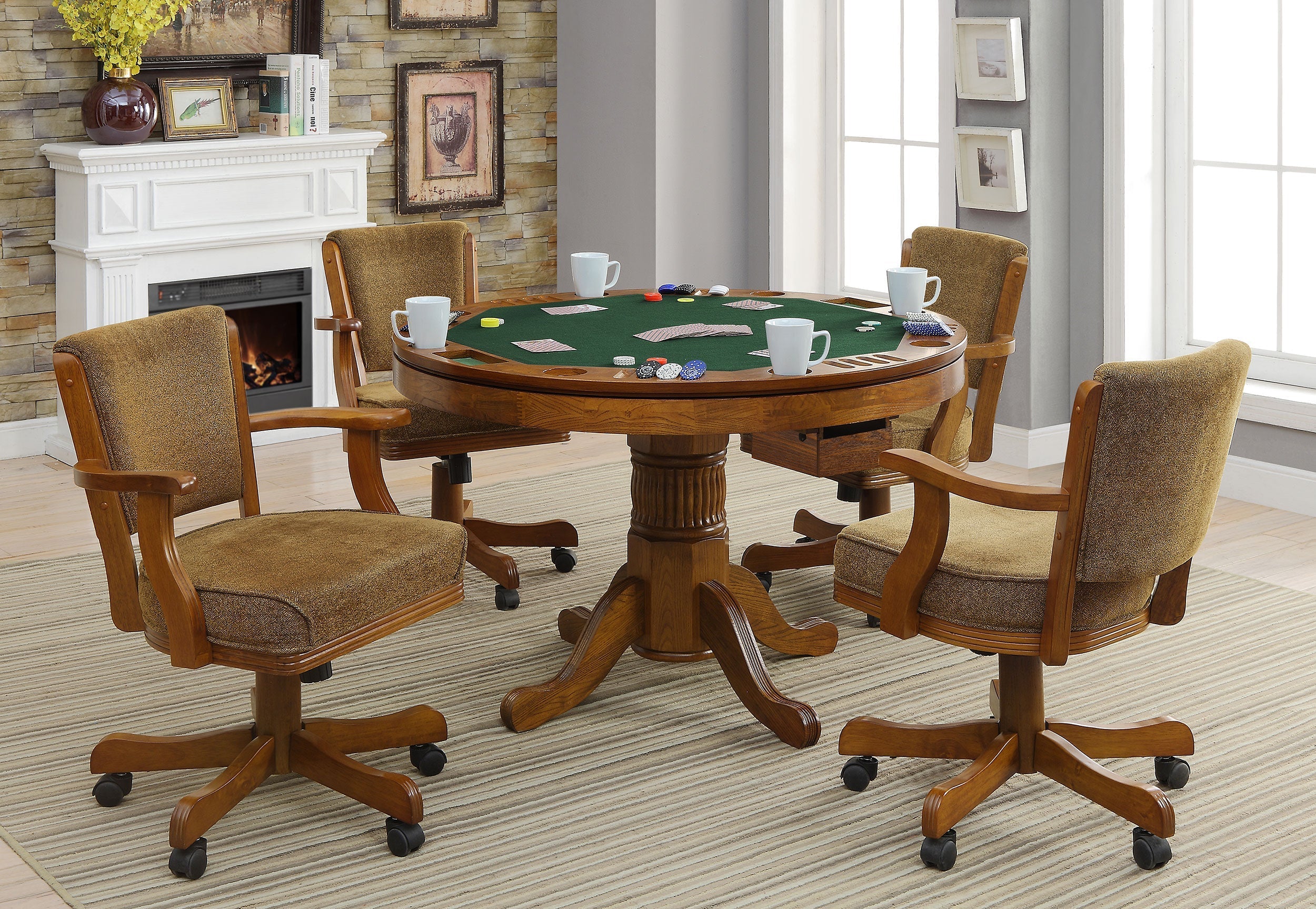 Mitchell  Game Table Set Amber and Brown