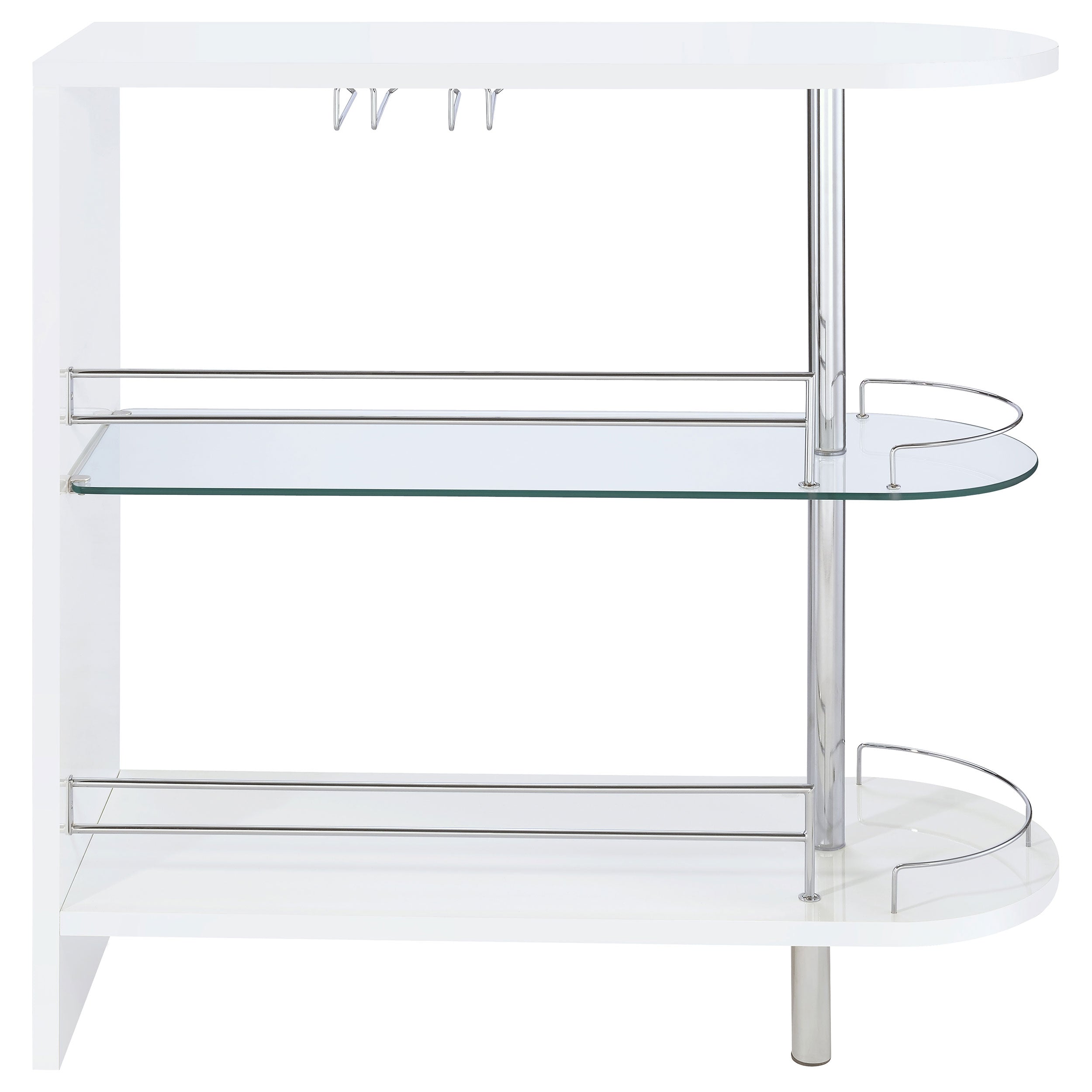 Adolfo 3-tier Bar Table Glossy Black and Clear