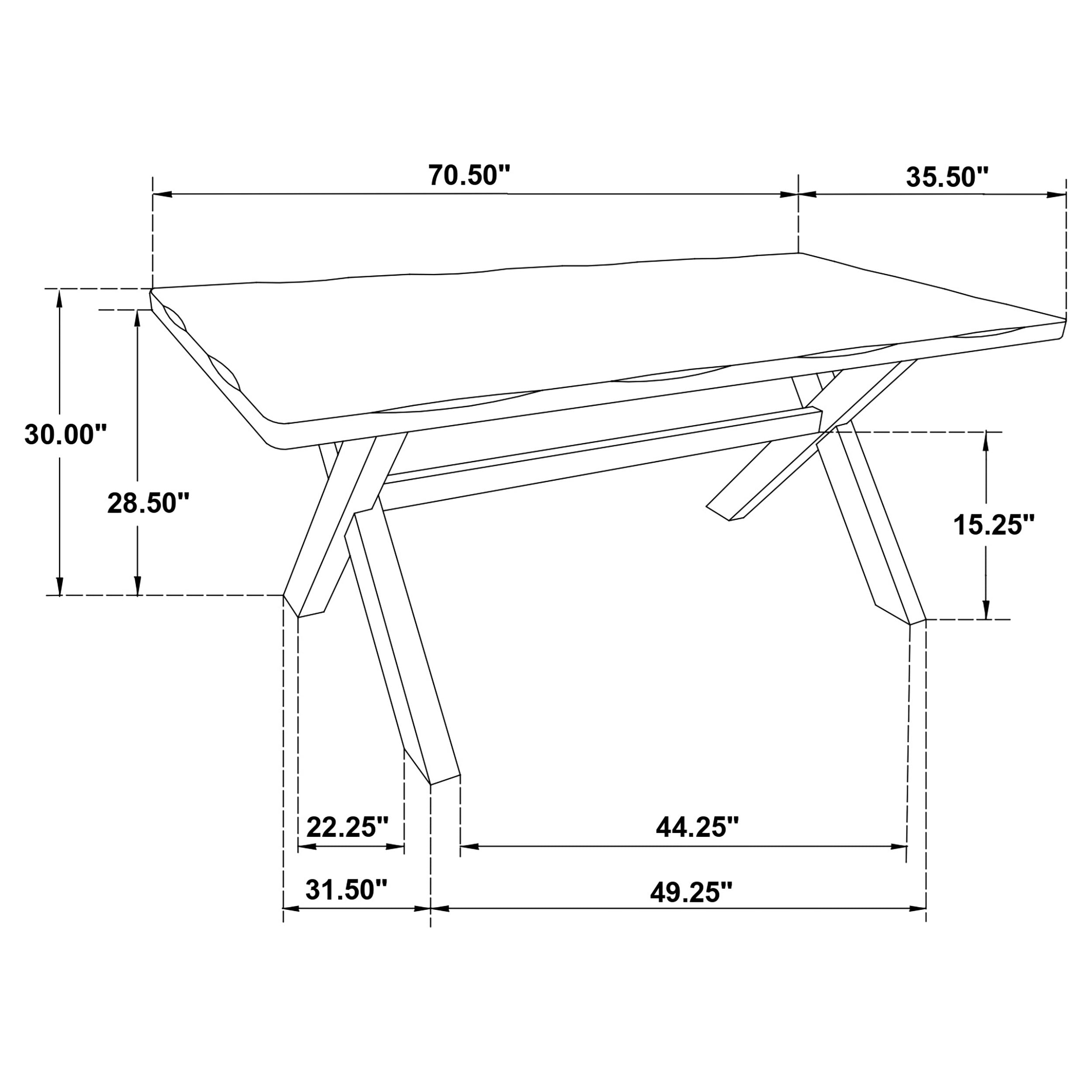 Alston X-shaped Dining Table Knotty Nutmeg