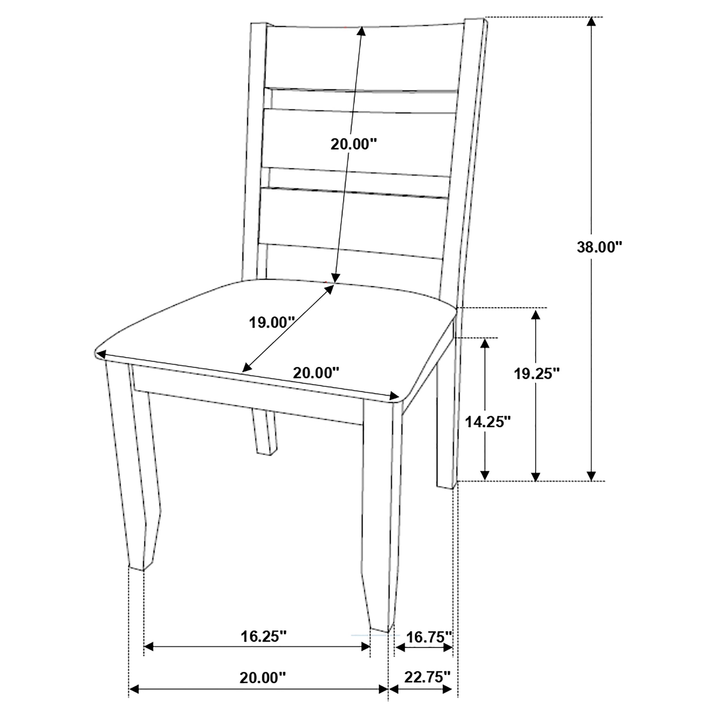 Alston Ladder Back Dining Side Chairs Knotty Nutmeg and Brown (Set of 2)