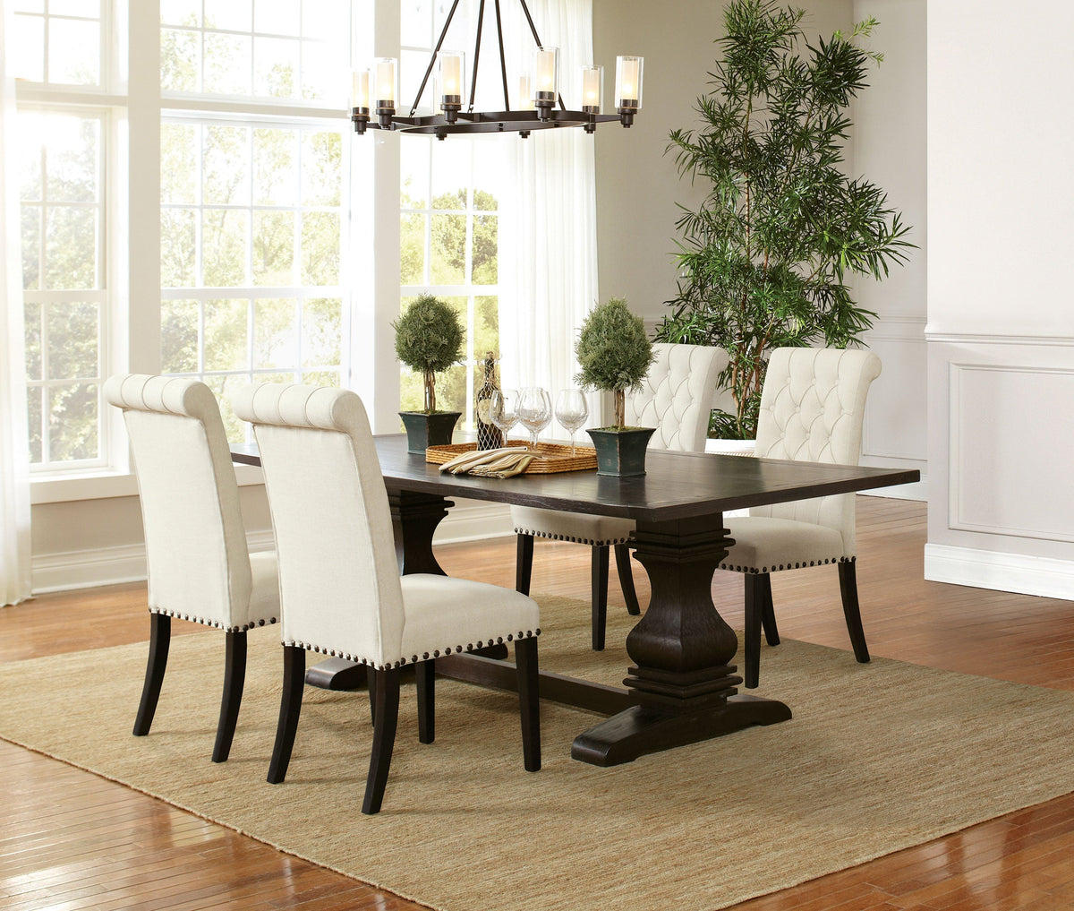 Parkins  Rectangular Dining Table Set Rustic Espresso