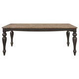 Bridget Rectangular Dining Table Brown Brushed and Charcoal Sandthrough