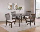 Everton  Round 53-inch Dining Table Set Dark Walnut