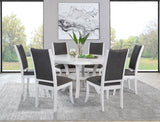 Judd  54-inch Round Wood Dining Table Set Pearl White