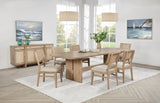 Kailani  Rectangular Wood Dining Table Set Beige Oak