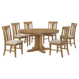 Hartville Round Dining Table Set Natural Light Brown