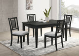 Appleton  Rectangular Wood Dining Table Set Black Washed and Light Grey