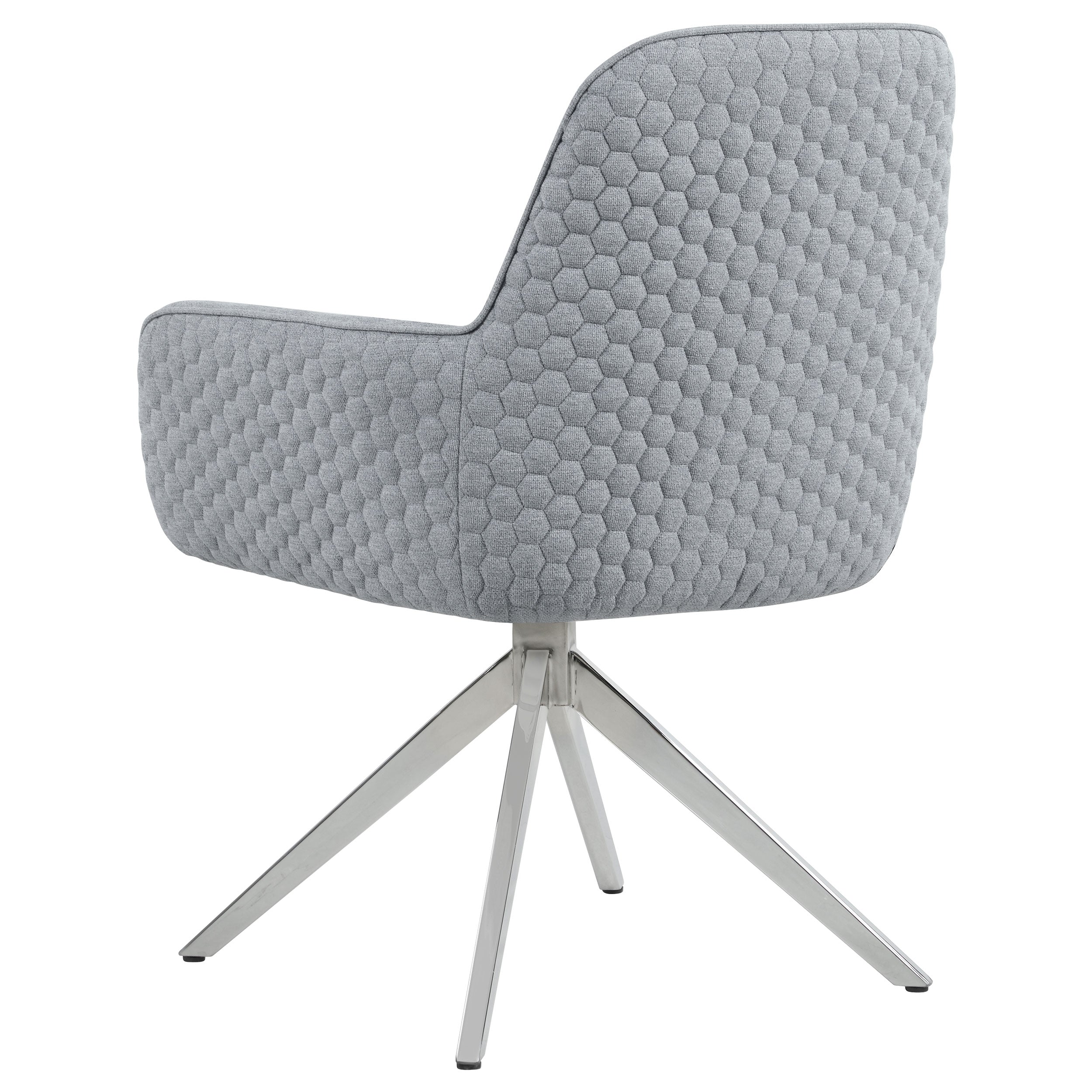 Abby Flare Arm Side Chair Light Grey and Chrome