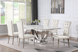 Kerwin  Rectangular Dining Table Set Grey and Chrome