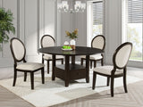 Twyla  60-inch Round Wood Dining Table Set Dark Cocoa