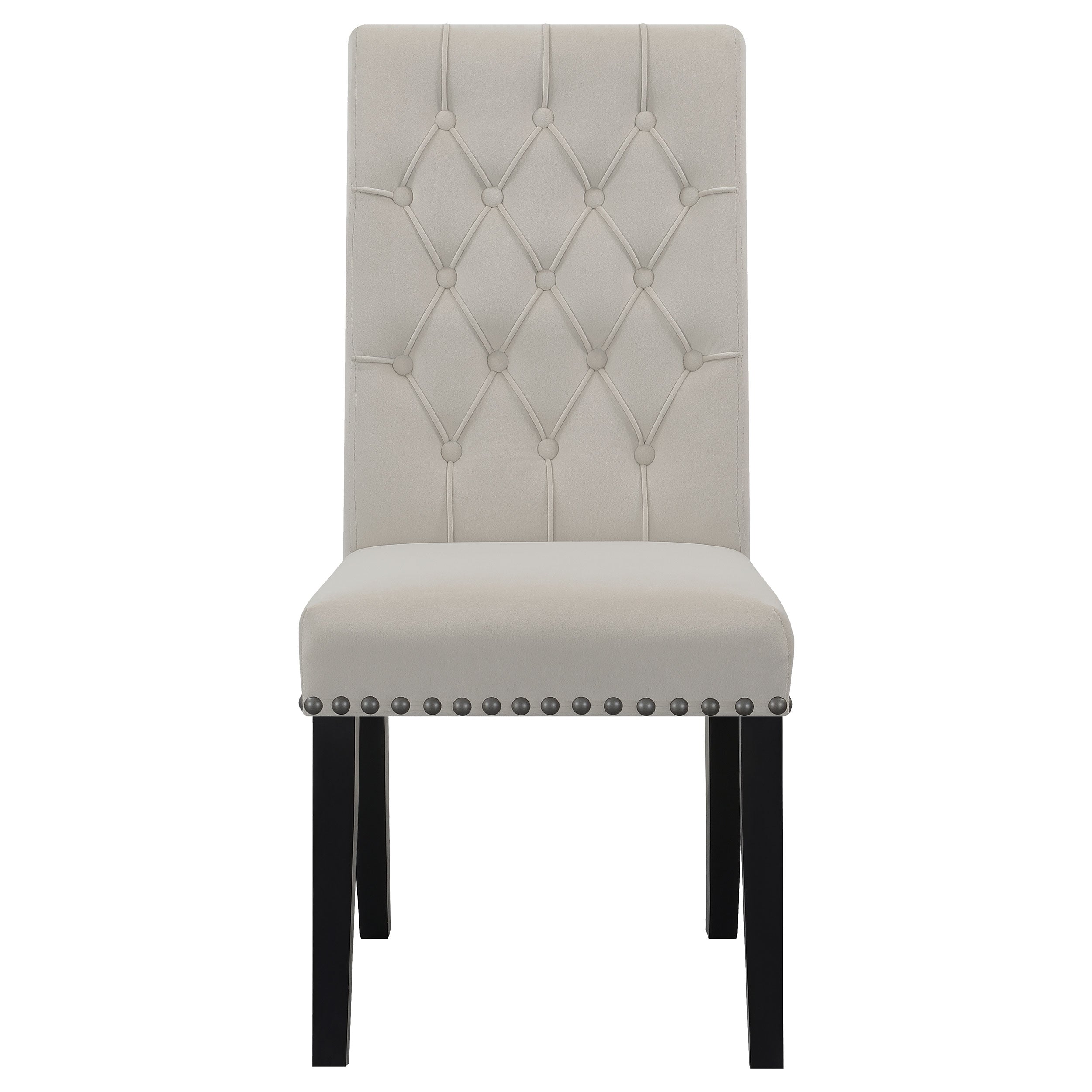 Alana Upholstered Tufted Side Chairs with Nailhead Trim (Set of 2)