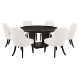 Leandro Round Dining Table Set Burnished Black