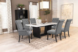 Sherry  Rectangular Marble Top Dining Table Set Brown
