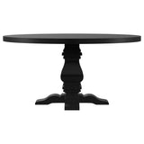 Florence Round 60-inch Pedestal Base Dining Table Black