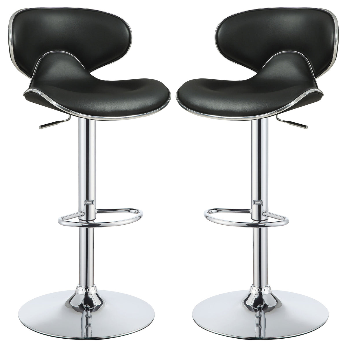 Edenton Upholstered Adjustable Bar Stool Black (Set of 2)