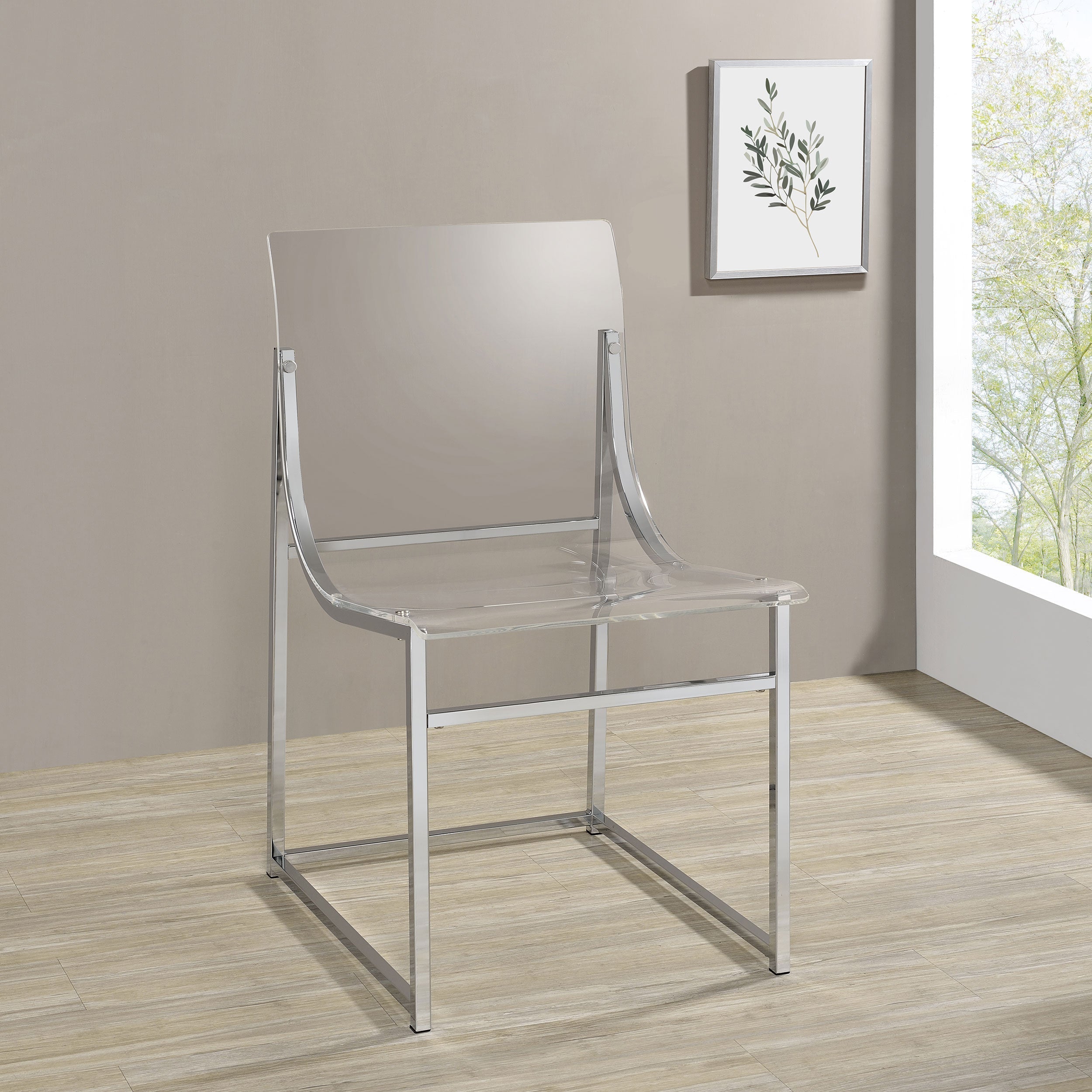 Adino Acrylic Dining Side Chair Clear and Black Nickel (Set of 2)