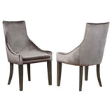 Phelps Velvet Upholstered Dining Side Chair Grey (Set of 2)