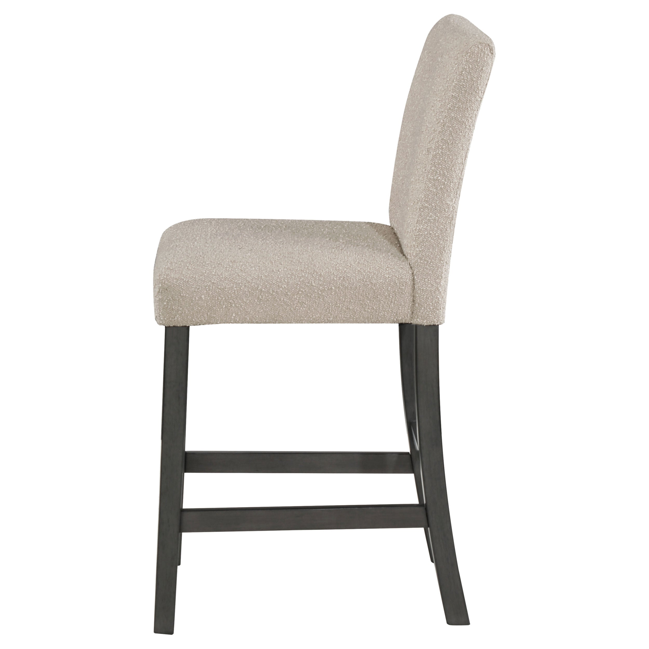 Alba Boucle Upholstered Counter Height Dining Chair White and Charcoal Grey (Set of 2)