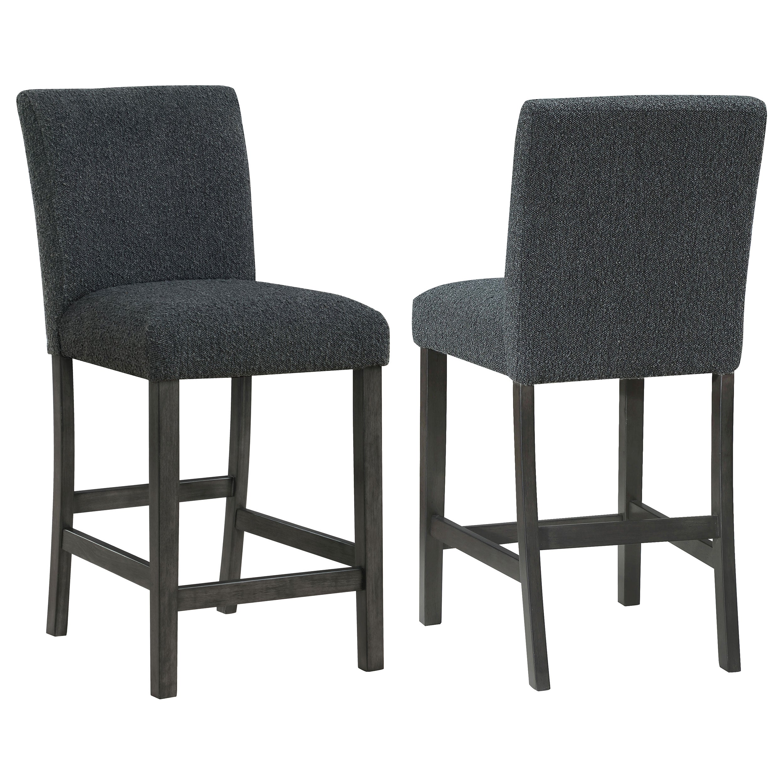 Alba Boucle Upholstered Counter Height Dining Chair White and Charcoal Grey (Set of 2)