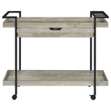 Ventura 2-tier Bar Cart with Storage Drawer Grey Driftwood