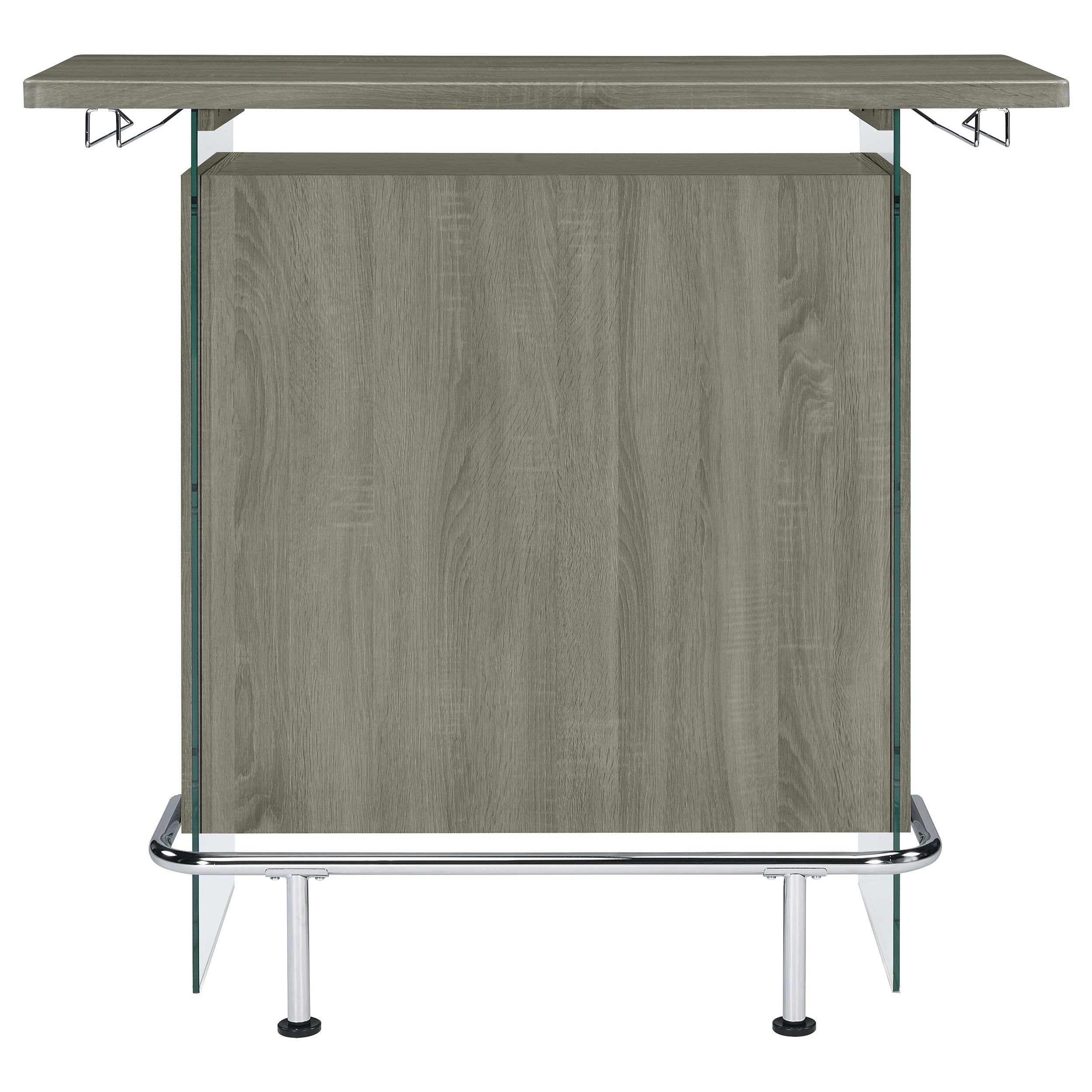 Acosta Rectangular Bar Unit with Footrest and Glass Side Panels