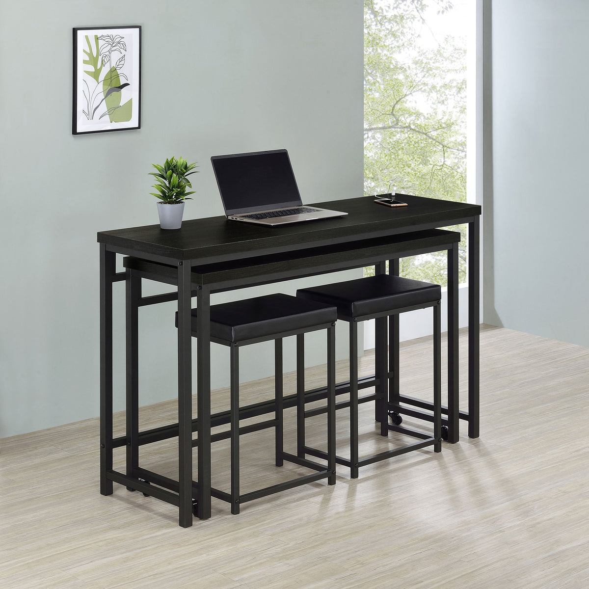 Hawes  Multipurpose Counter Height Table Set Black
