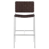 Adelaide Upholstered Bar Stool with Open Back Brown and Chrome