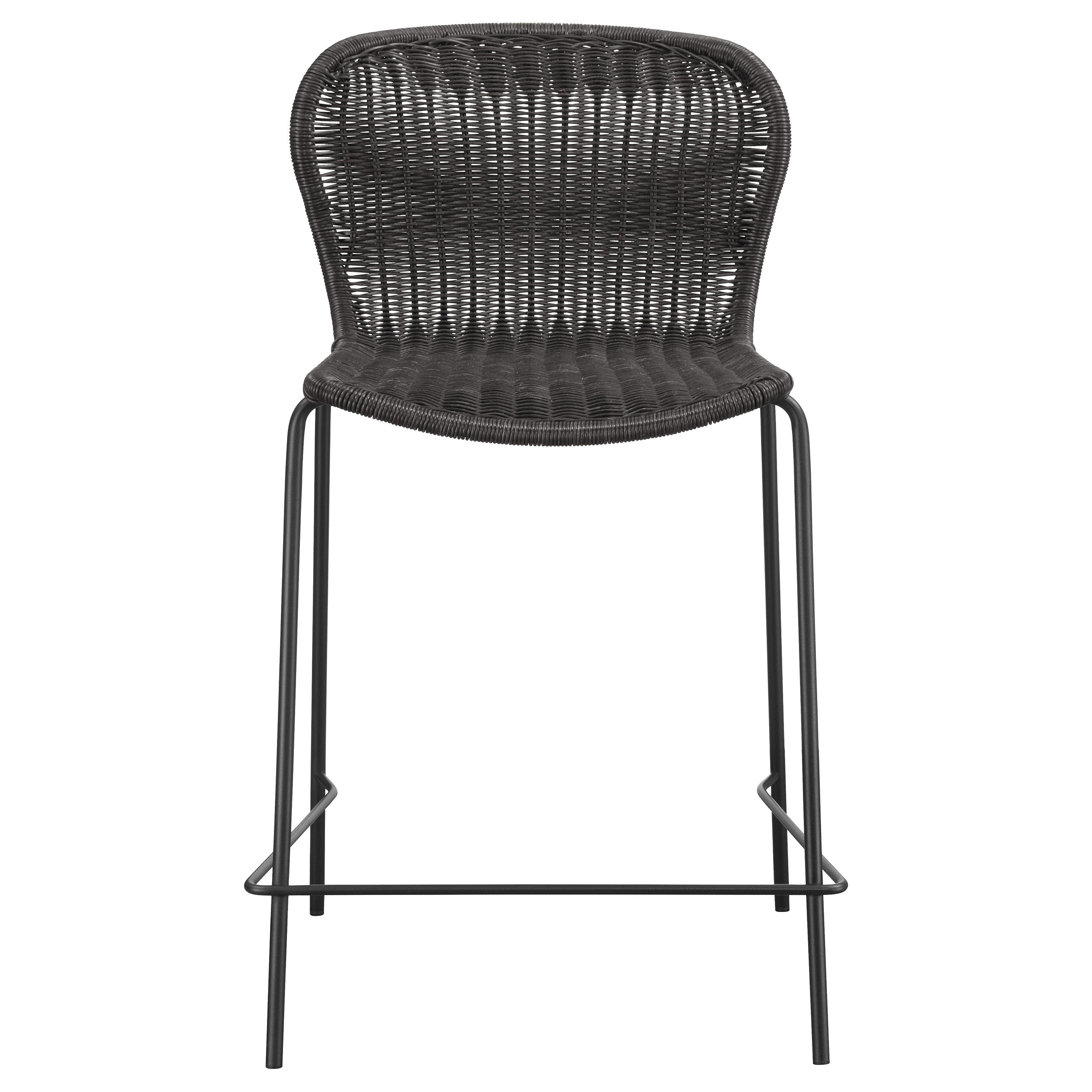 Mckinley Upholstered Bar Stools with Footrest (Set of 2) Brown and Sandy Black