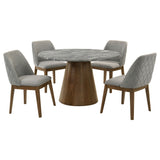 Franklin 5-piece Round Dining Table Set Grey and Dark Oak