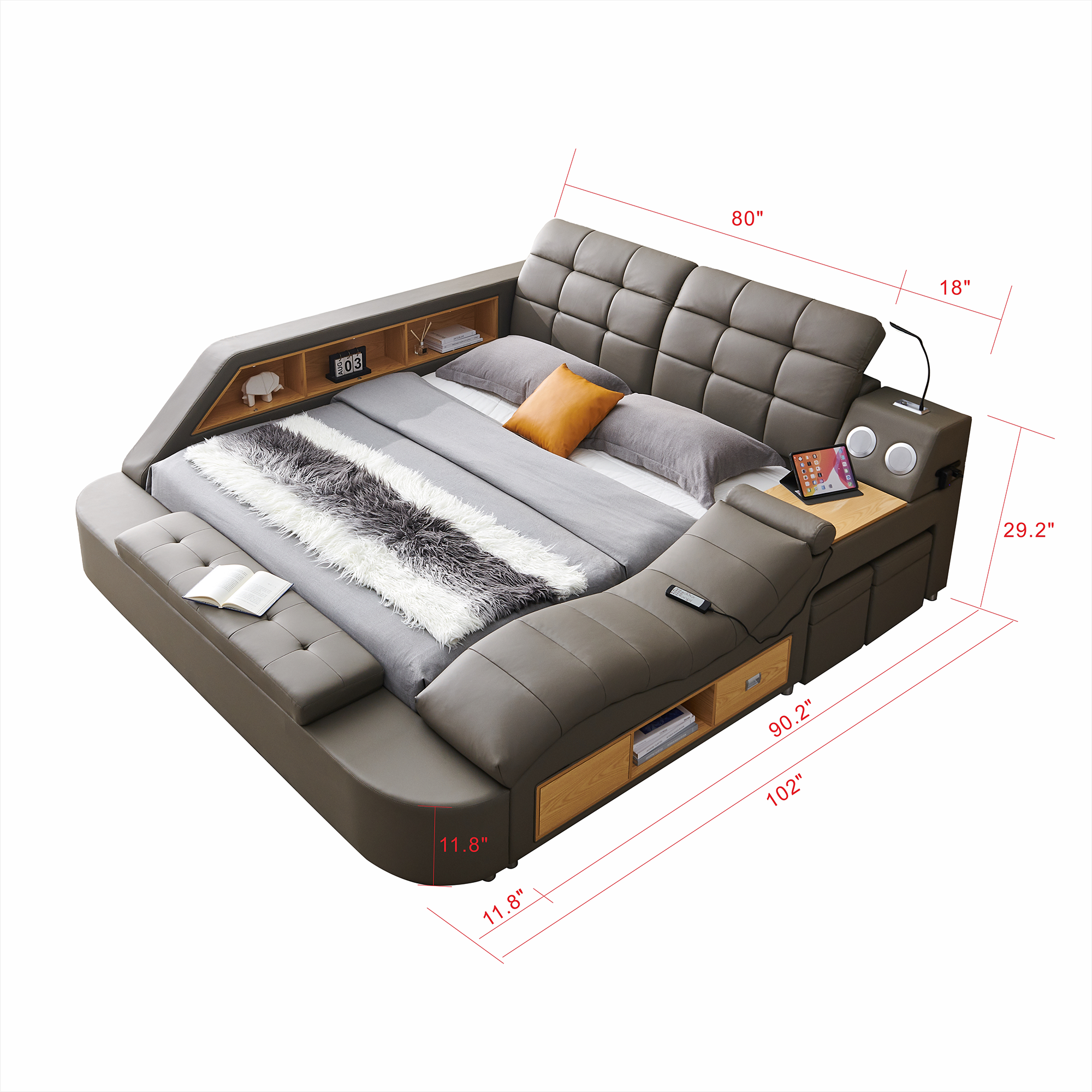 Fadri Leather Bed