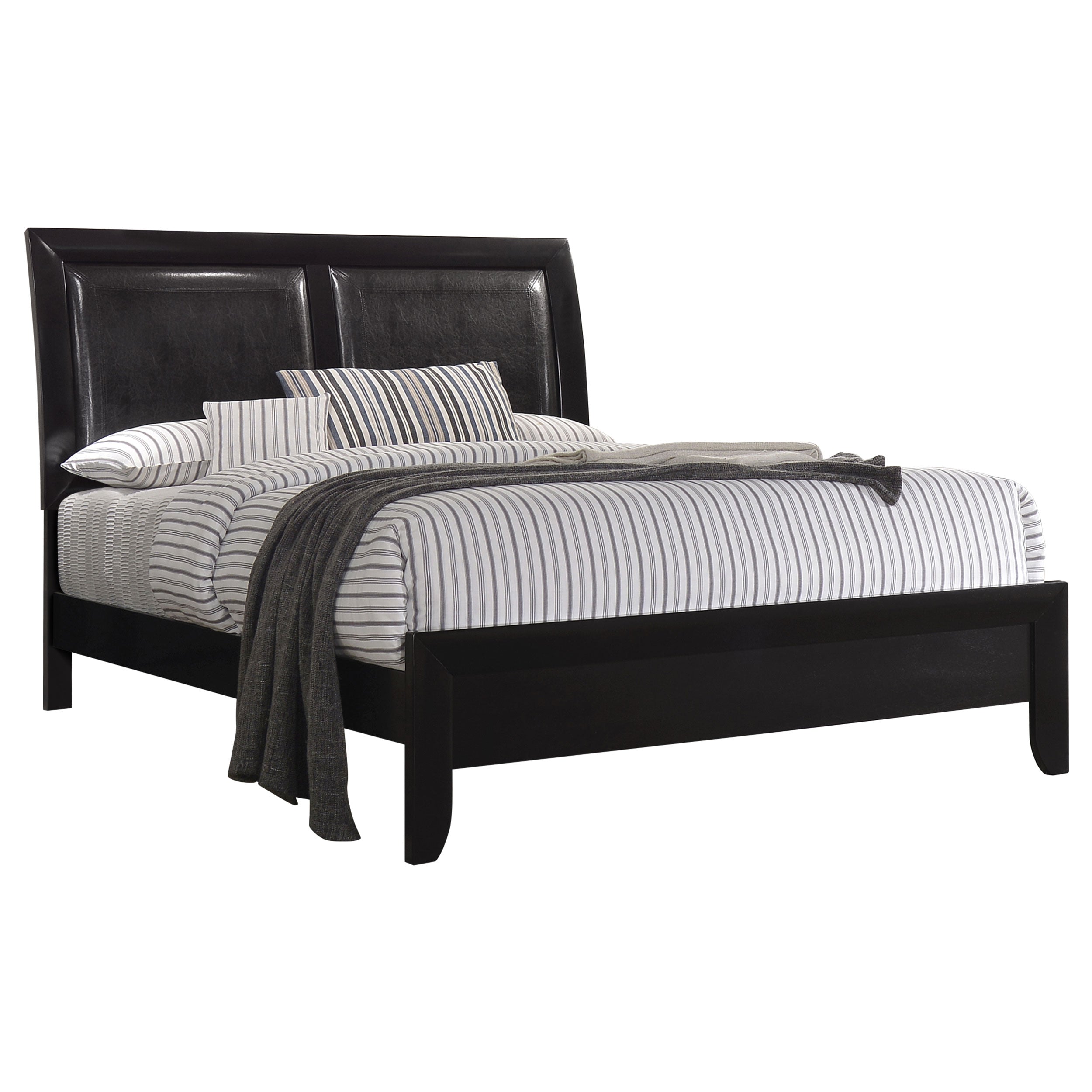 Briana Panel Bedroom Set with Sleigh Headboard Black