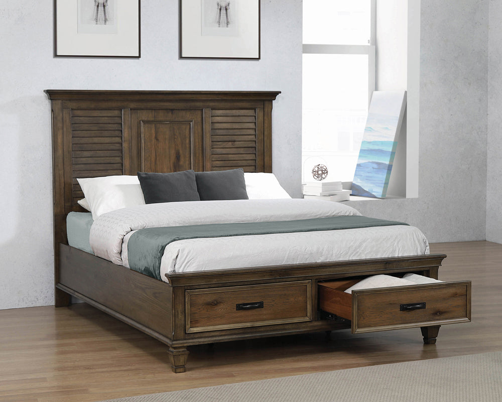 Franco   Storage Bedroom Set Burnished Oak