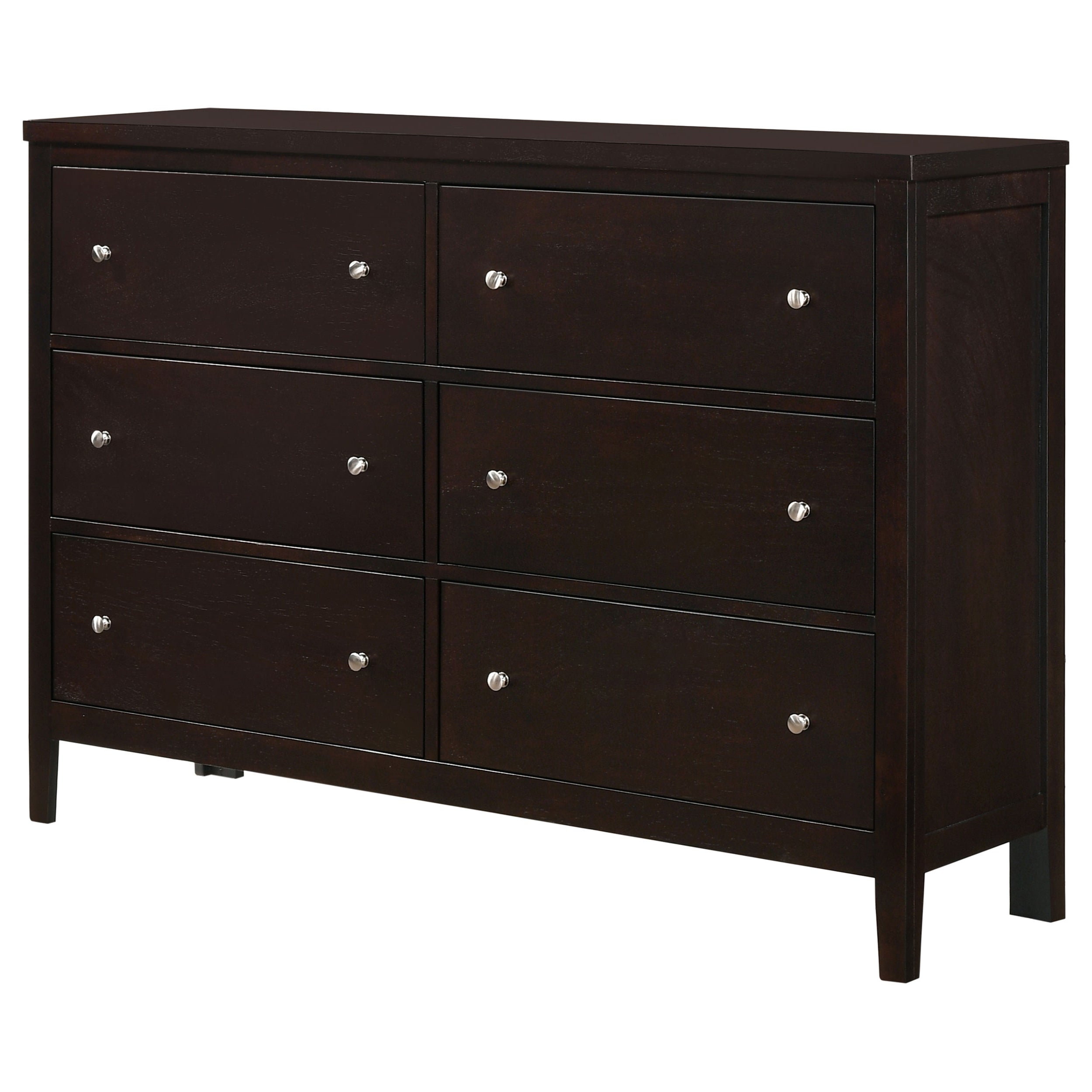 Carlton 6-drawer Rectangular Dresser with Mirror Cappuccino