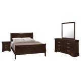 Louis Philippe Panel Bedroom Set with High Headboard