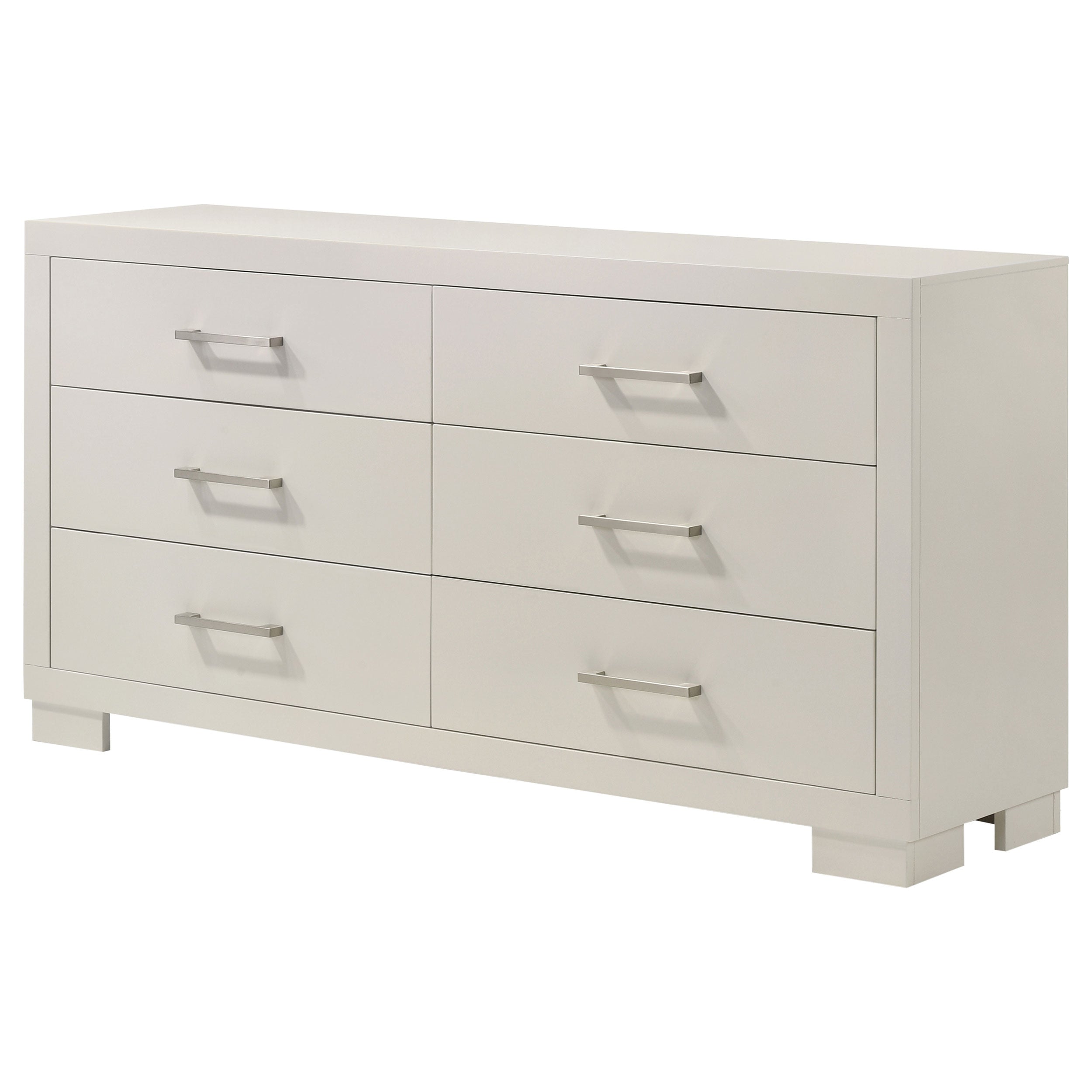 Jessica 6-drawer Dresser with Mirror White