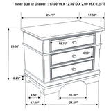 Cambridge 3-drawer Rectangular Nightstand Cappuccino