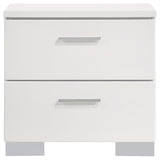 Felicity 2-drawer Nightstand Glossy White