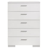 Felicity 5-drawer Chest Glossy White