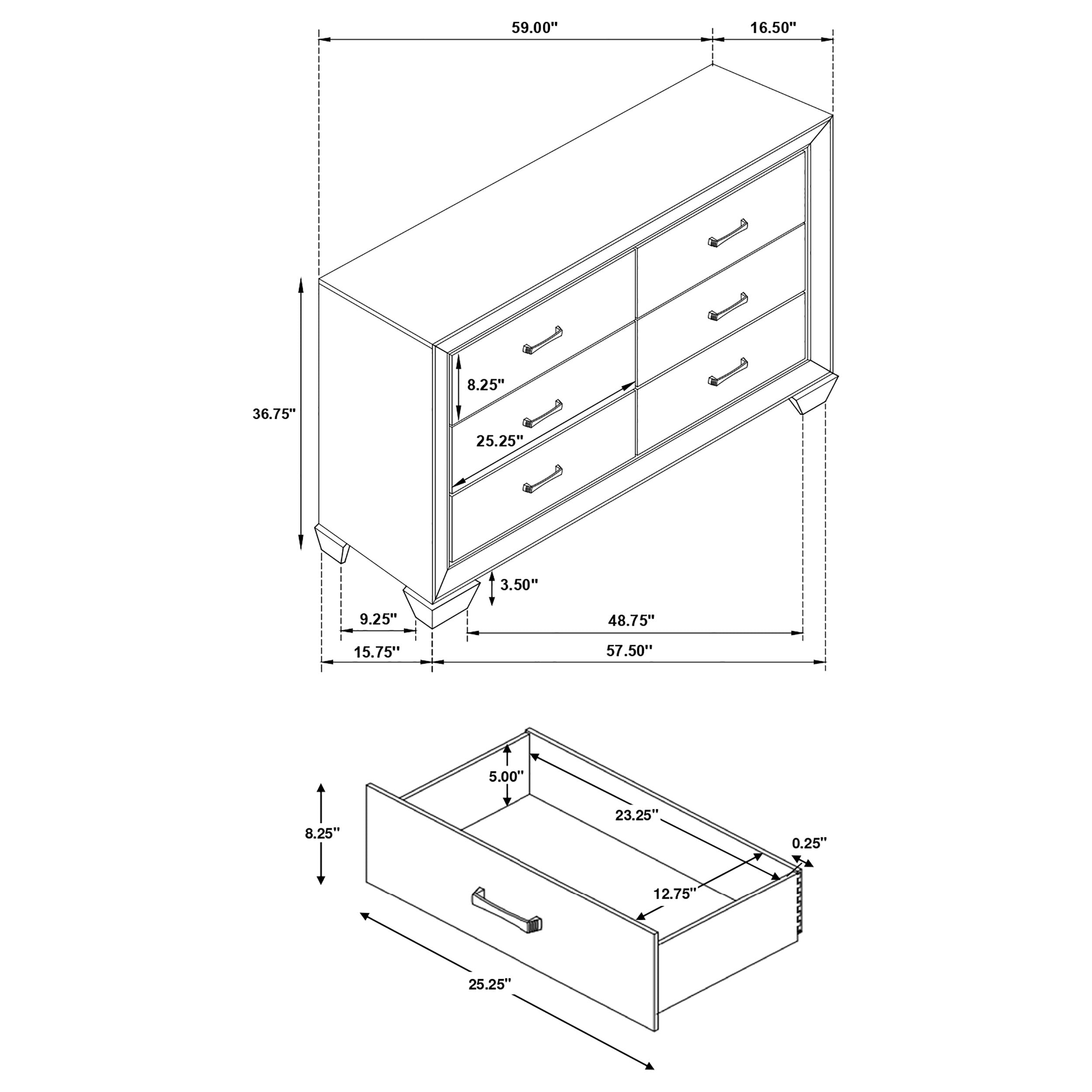 Kauffman Storage Bedroom Set with High Straight Headboard